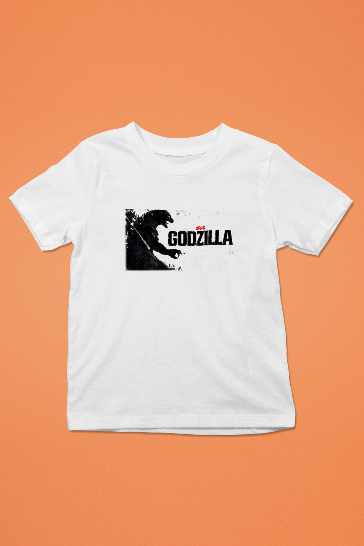Godzilla Baskılı Beyaz Unisex Çocuk Tişört