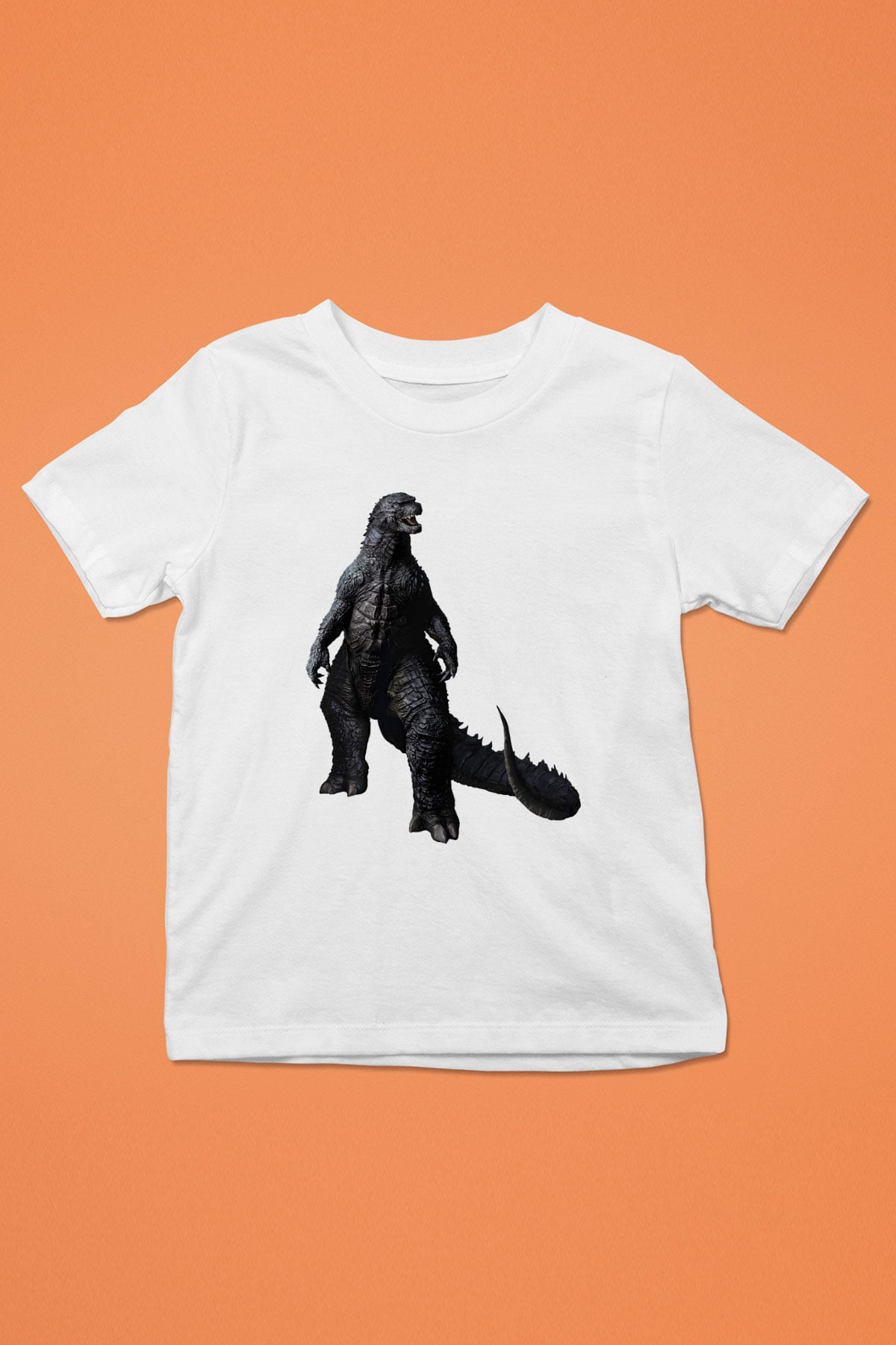 Godzilla Baskılı Beyaz Unisex Çocuk Tişört