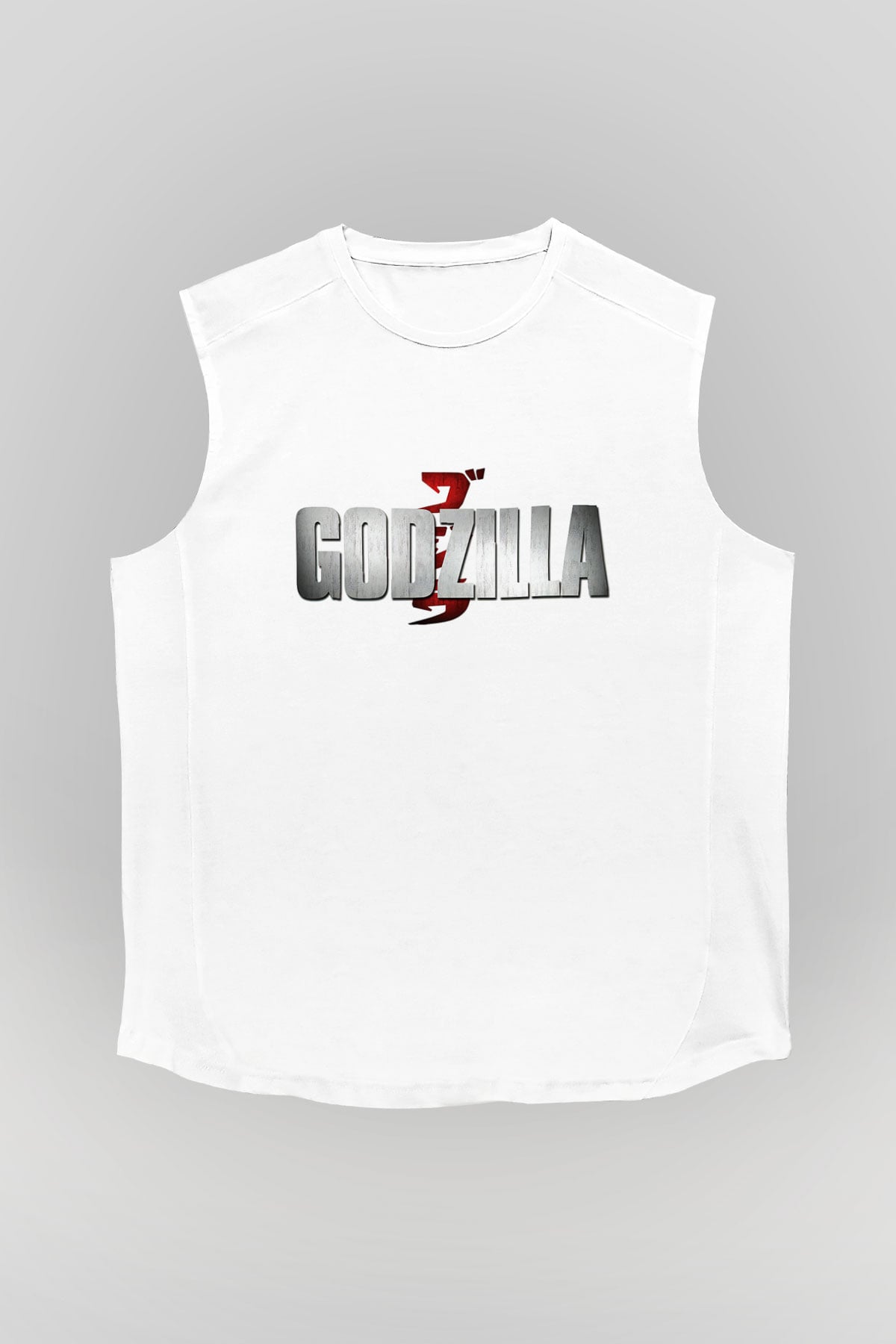 Godzilla Beyaz Unisex Kolsuz Tişört