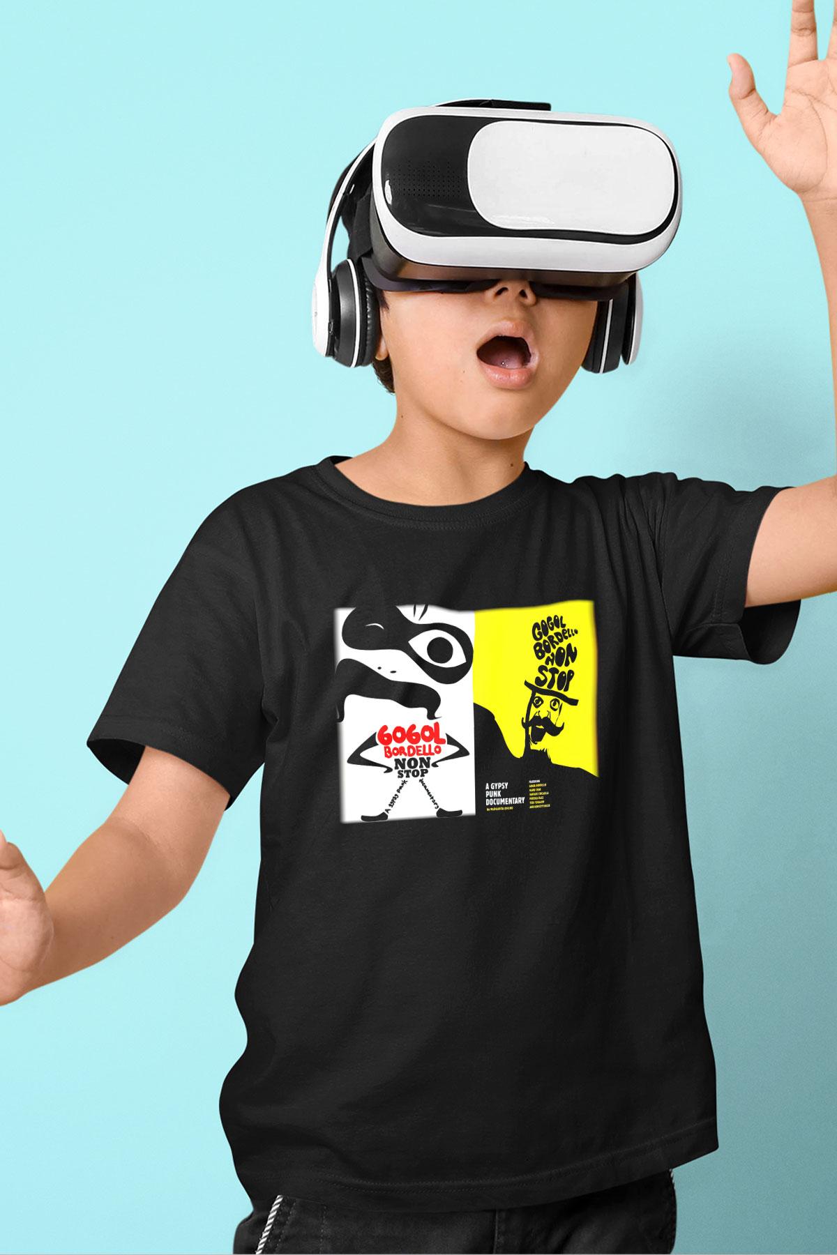 Gogol Bordello Baskılı Siyah Unisex Çocuk Tişört
