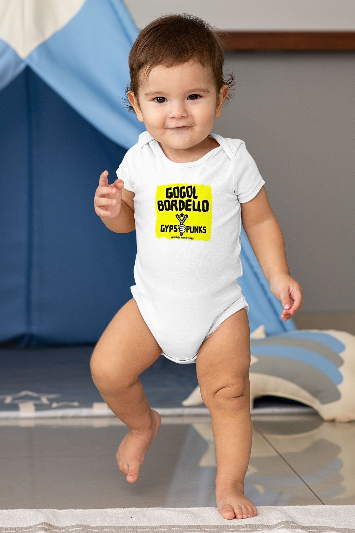 Gogol Bordello Baskılı Unisex Beyaz Bebek Body - Zıbın