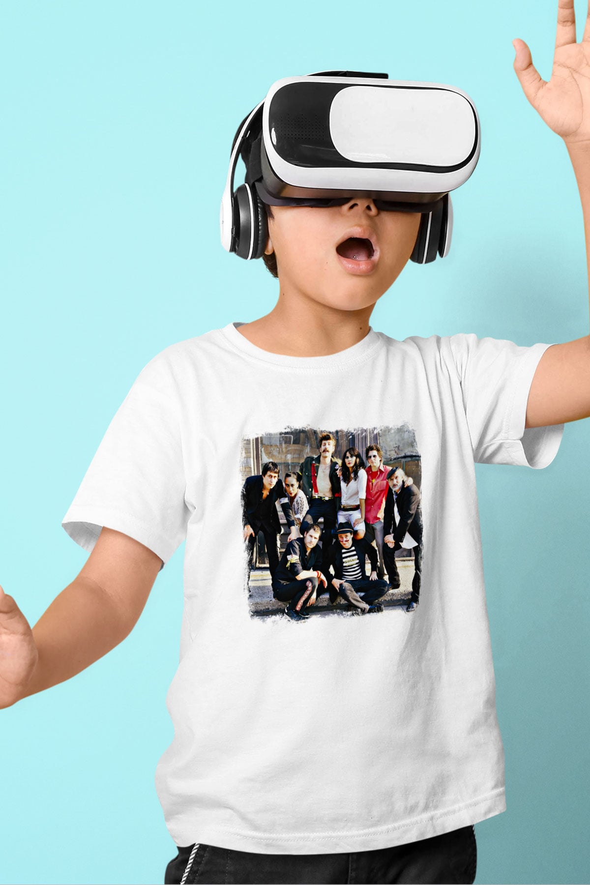 Gogol Bordello Baskılı Unisex Beyaz Çocuk Tişört