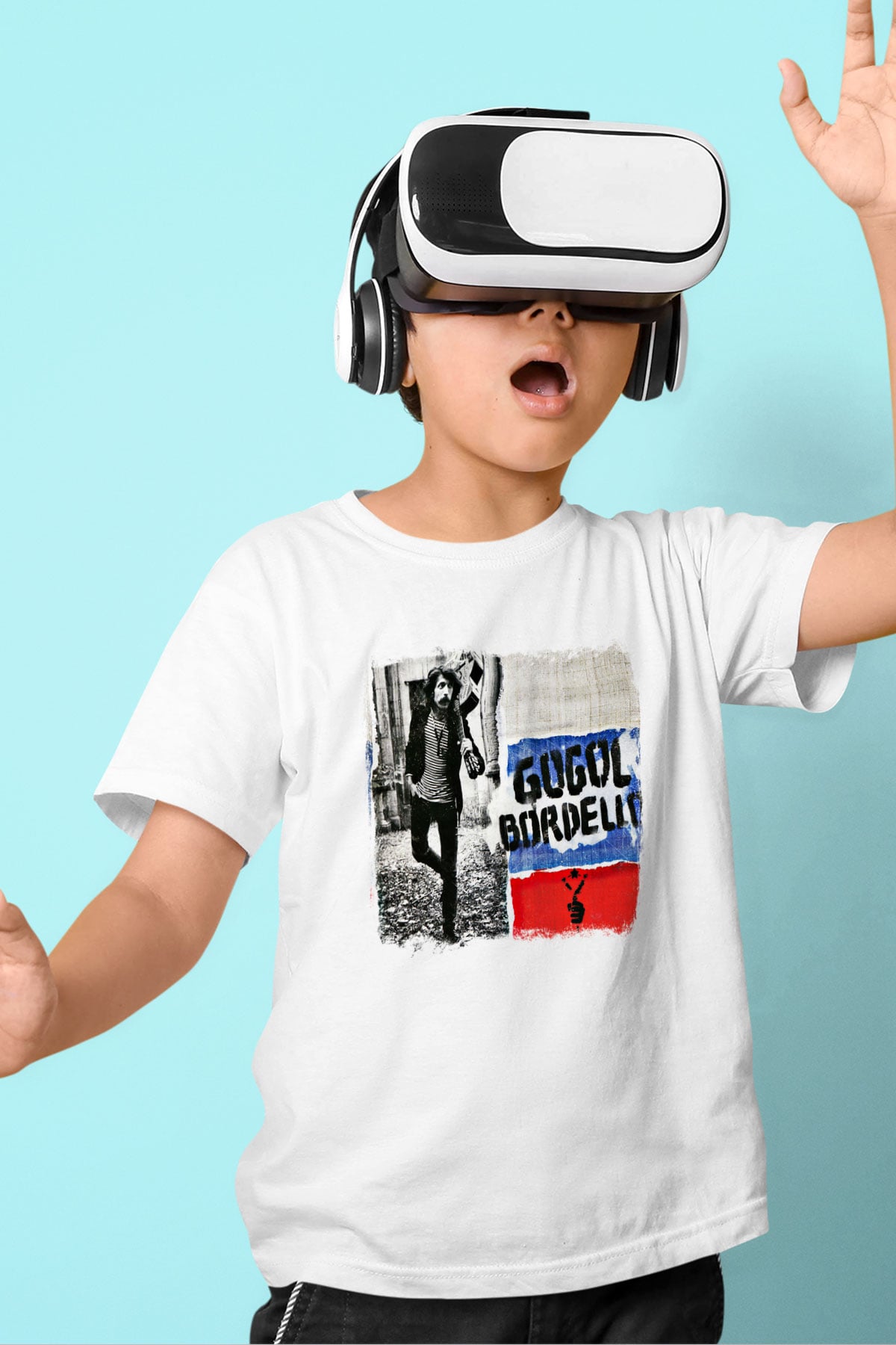 Gogol Bordello Baskılı Unisex Beyaz Çocuk Tişört