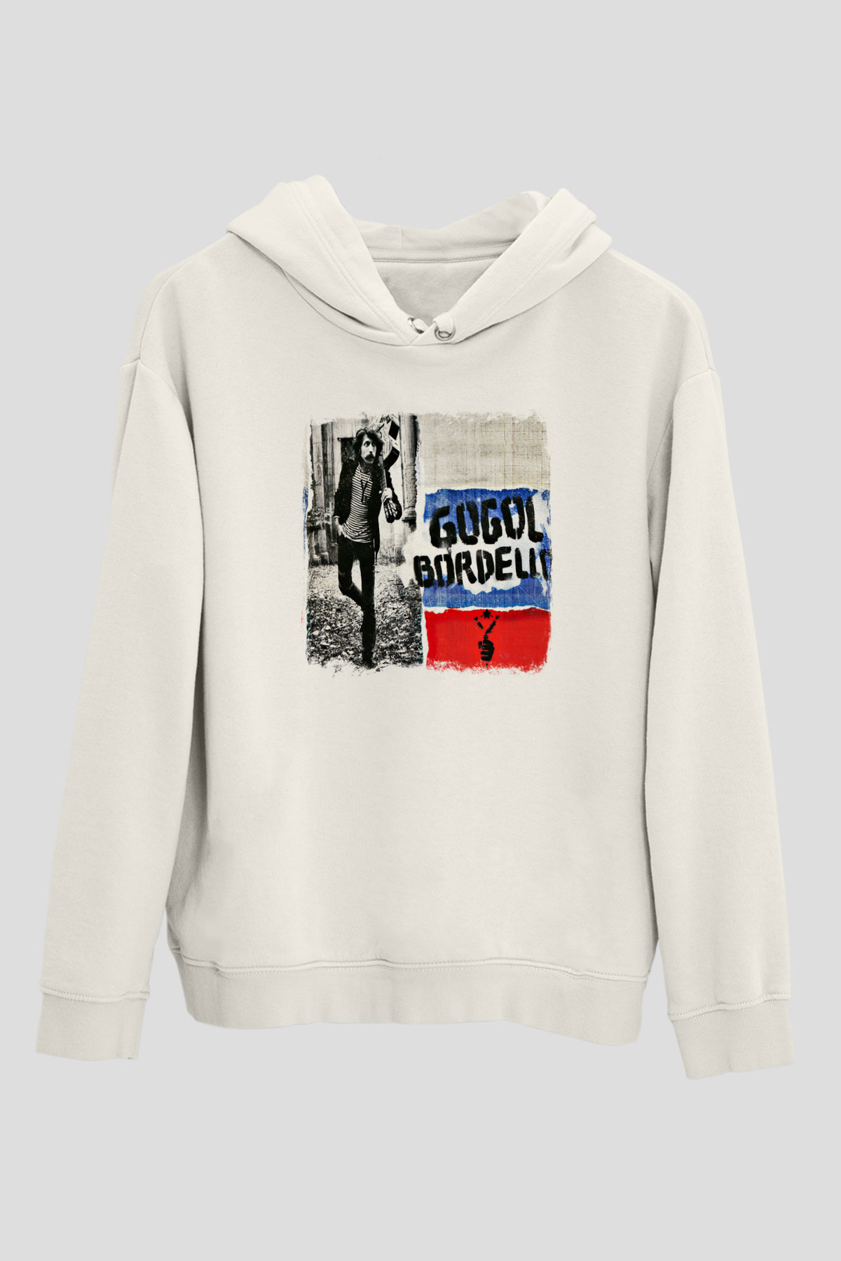 Gogol Bordello Baskılı Unisex Beyaz Hoodie