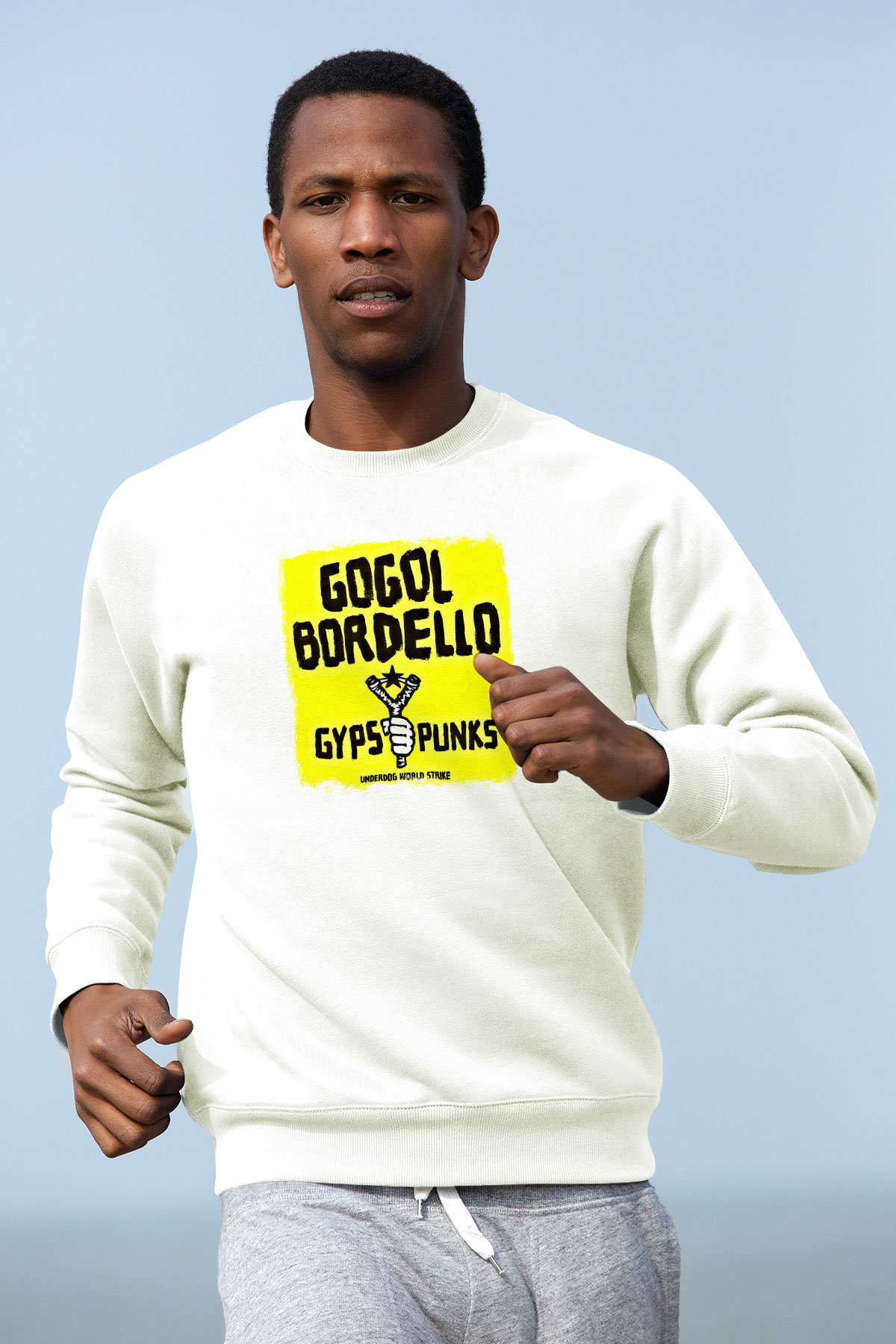 Gogol Bordello Baskılı Unisex Beyaz Sweatshirt