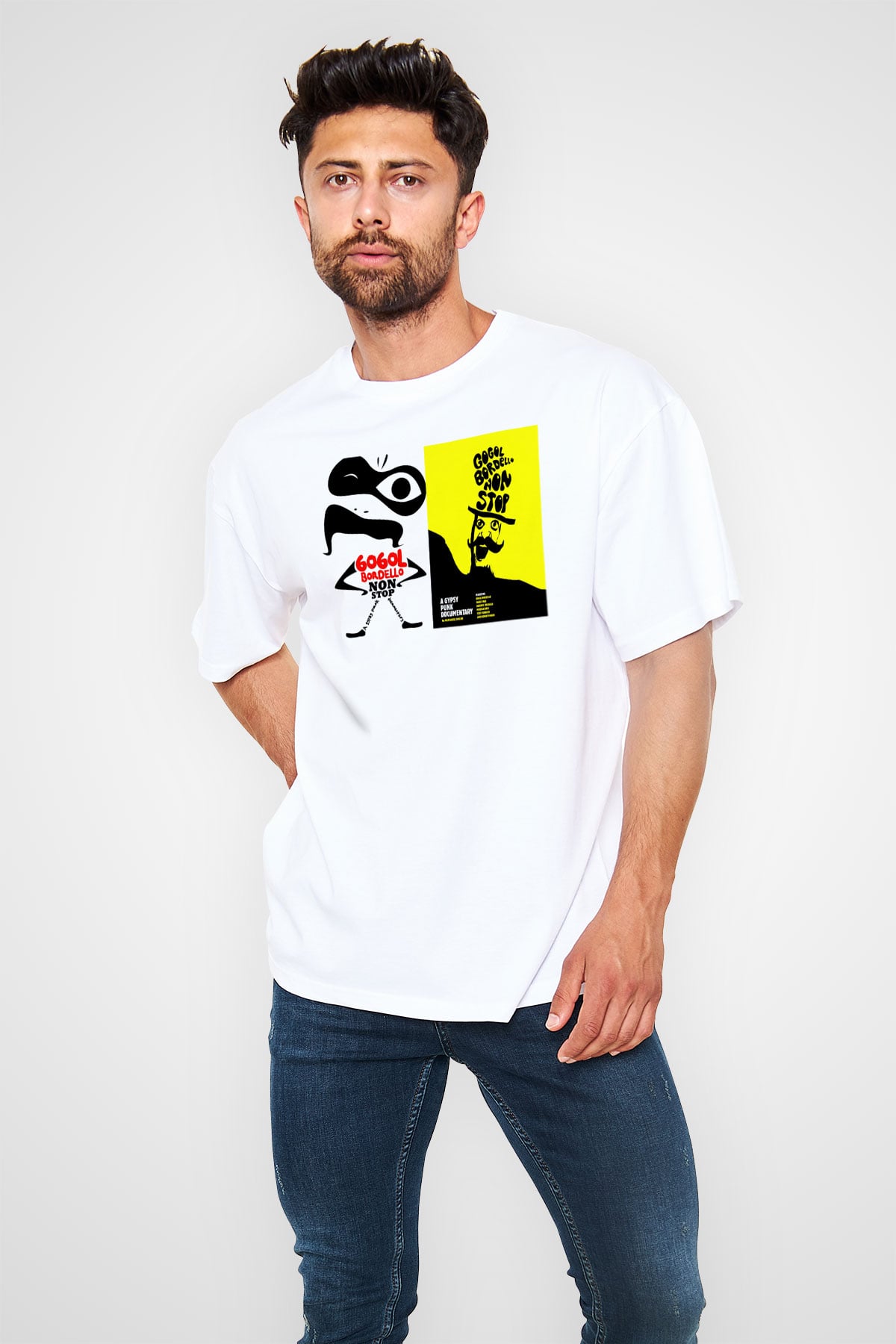 Gogol Bordello Beyaz Unisex Oversize Tişört T-Shirt