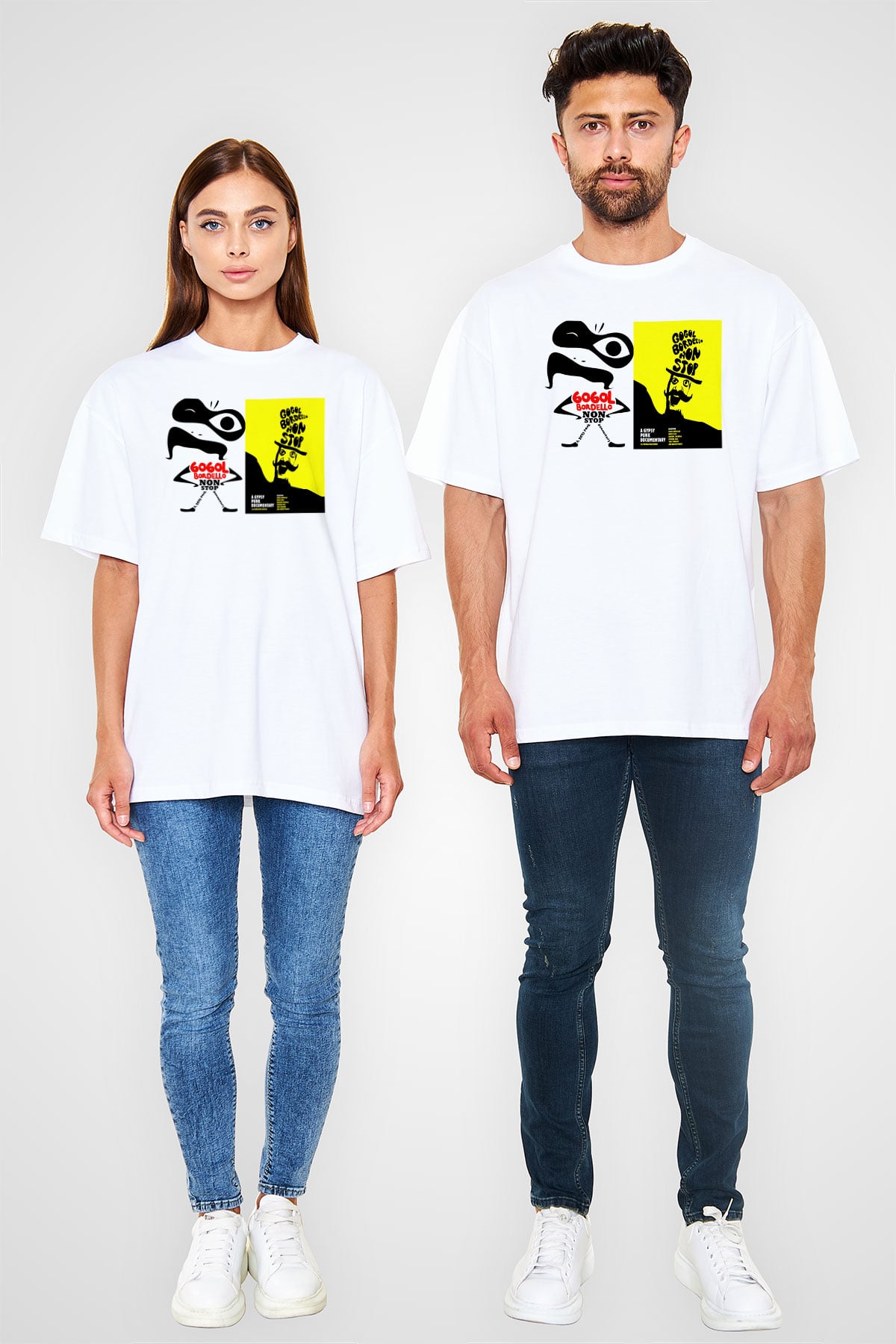 Gogol Bordello Beyaz Unisex Oversize Tişört T-Shirt
