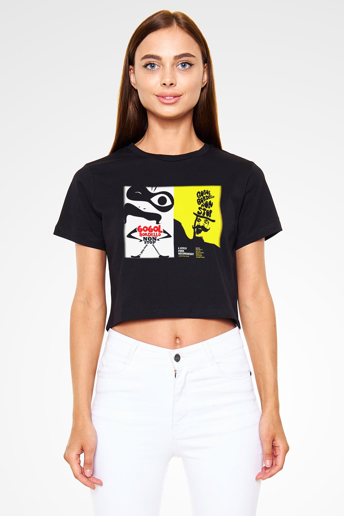 Gogol Bordello Siyah Crop Top Tişört