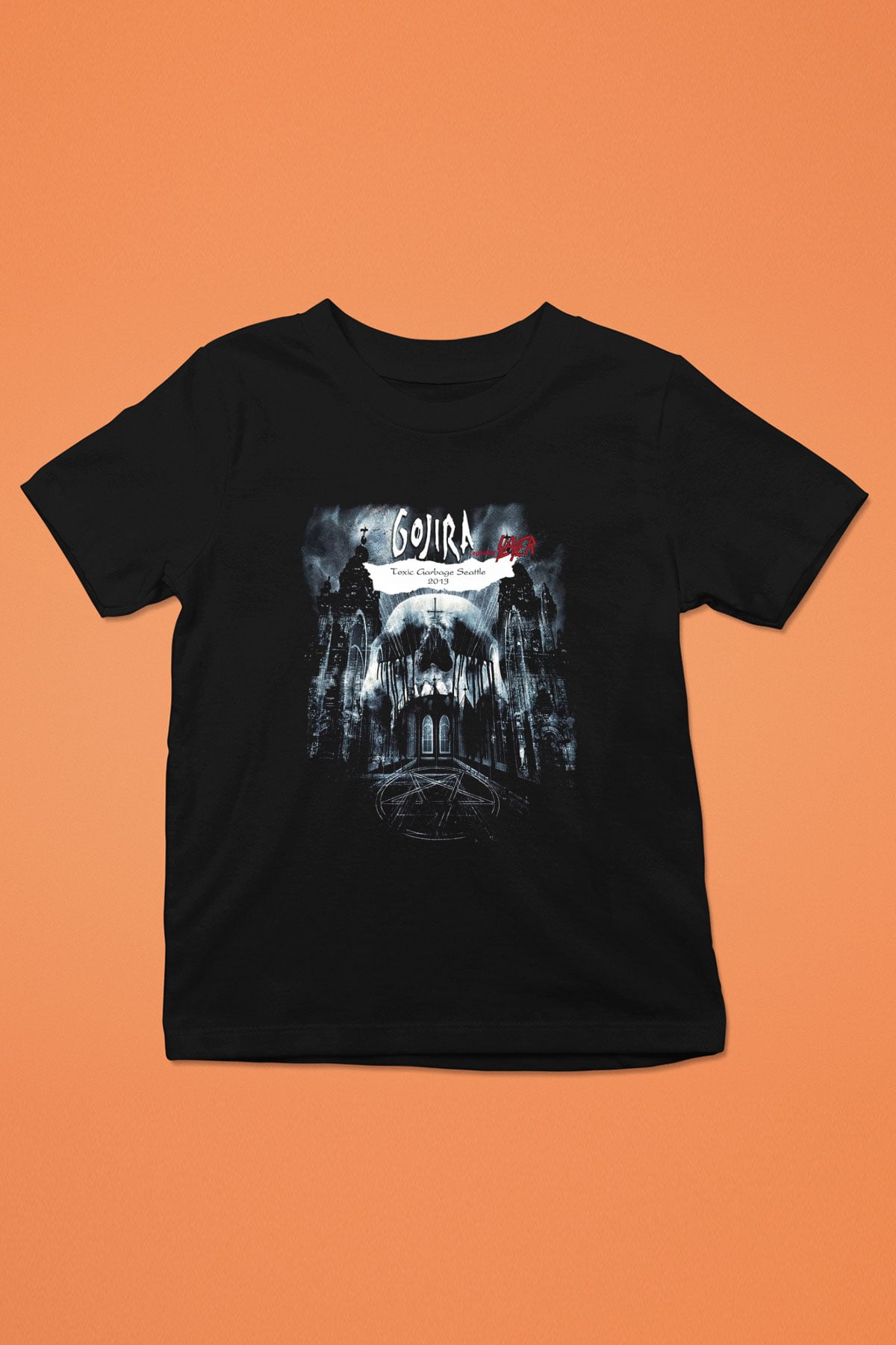 Gojira Baskılı Siyah Unisex Çocuk Tişört
