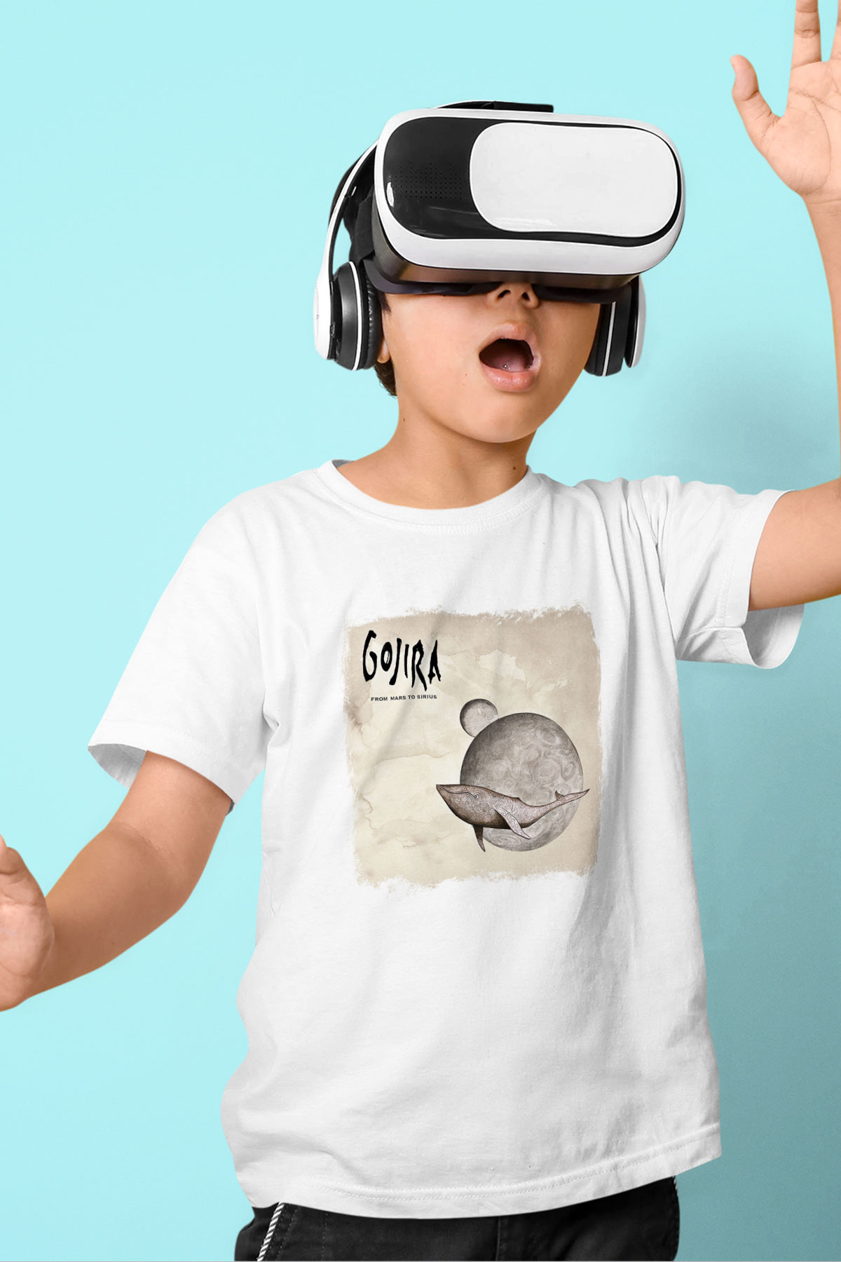 Gojira Baskılı Unisex Beyaz Çocuk Tişört