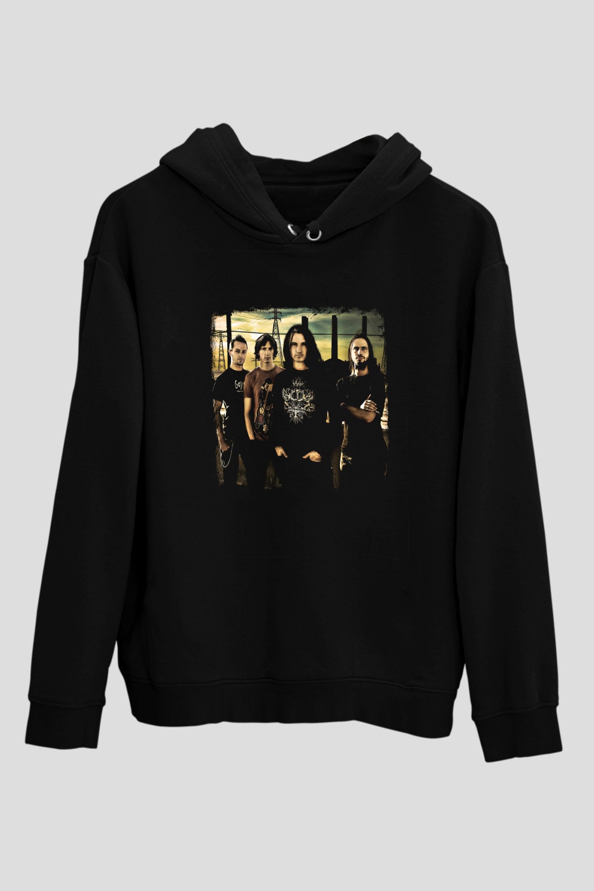 Gojira Baskılı Unisex Siyah Hoodie