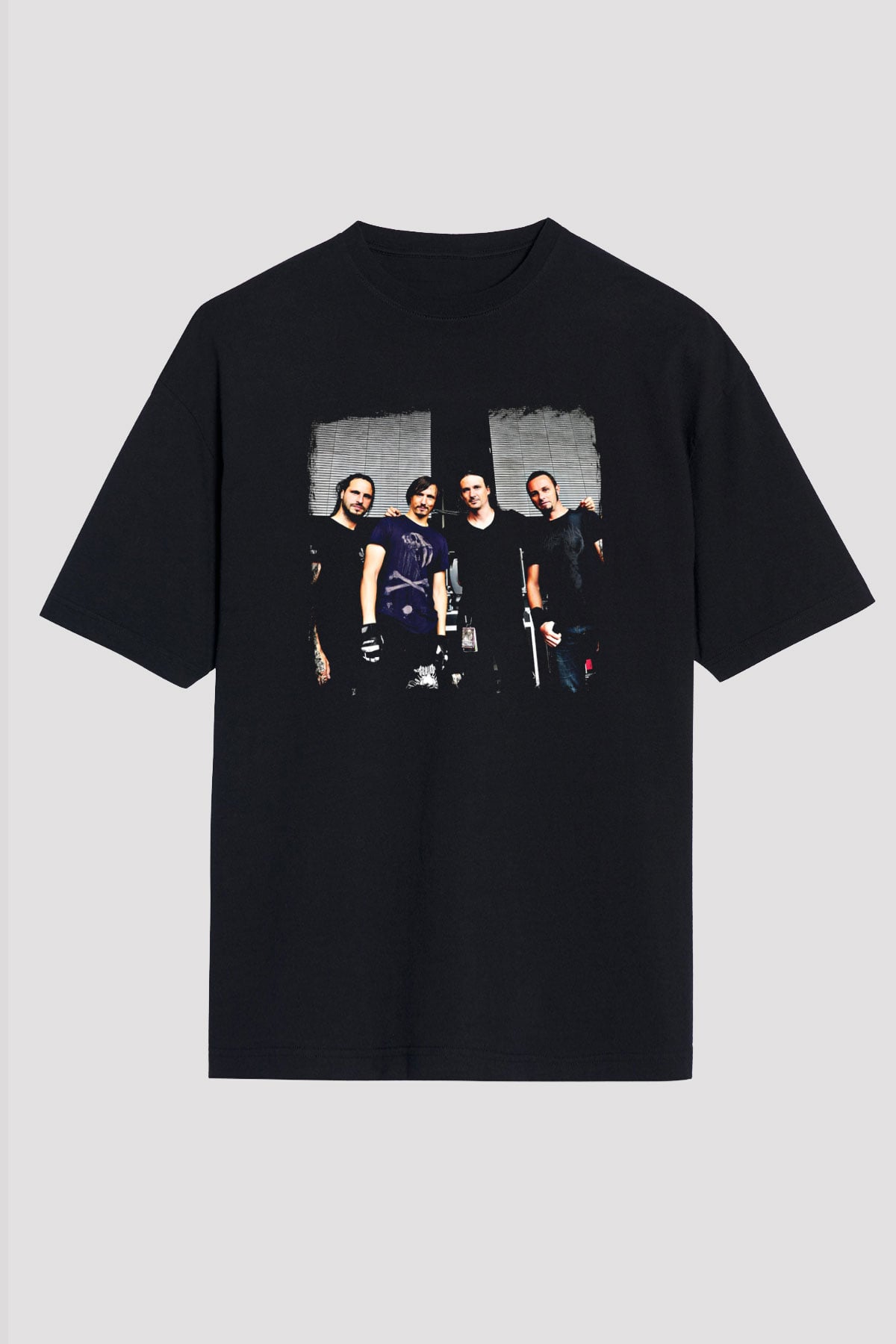 Gojira Baskılı Unisex Siyah Oversize Tişört
