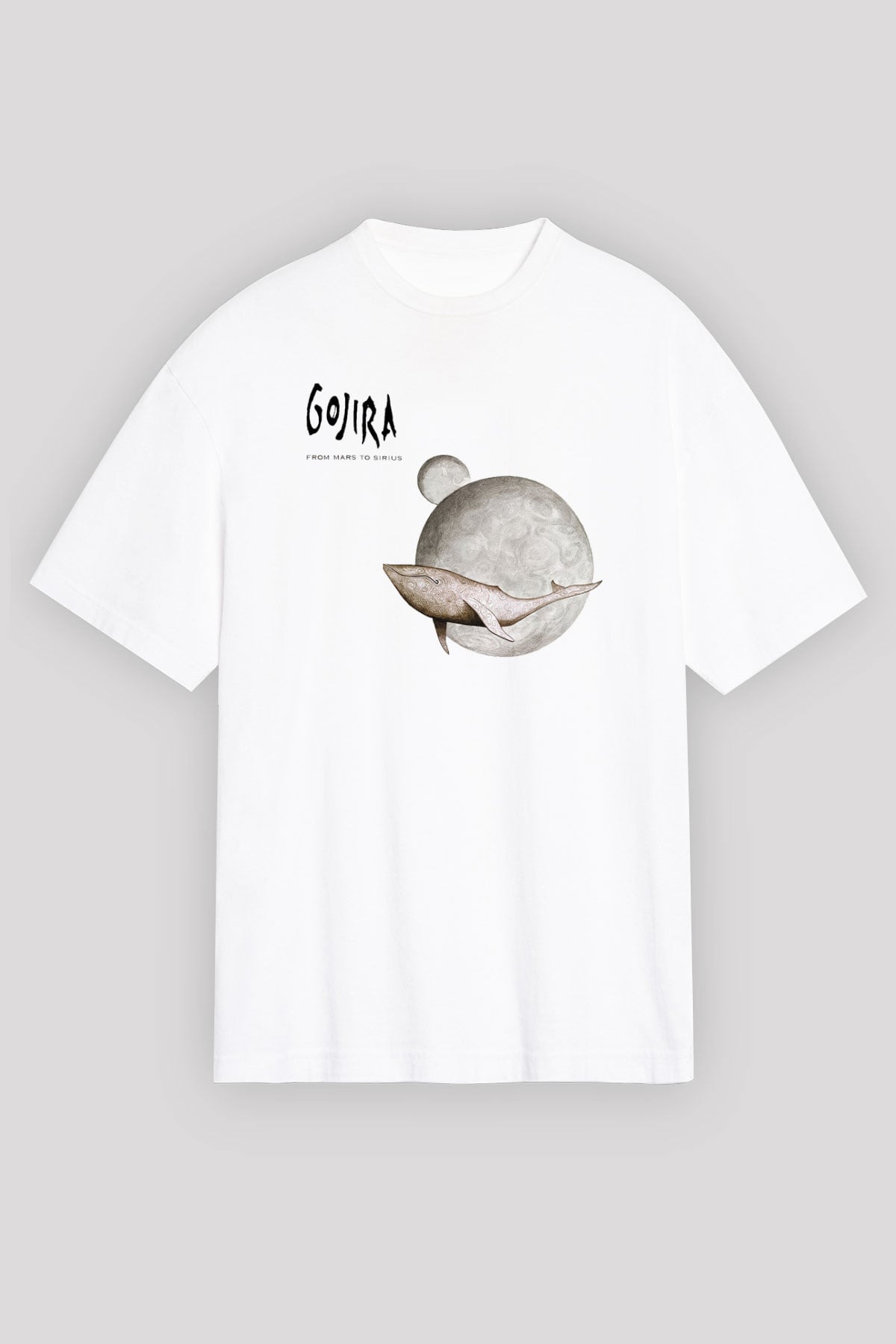 Gojira Beyaz Unisex Oversize Tişört T-Shirt