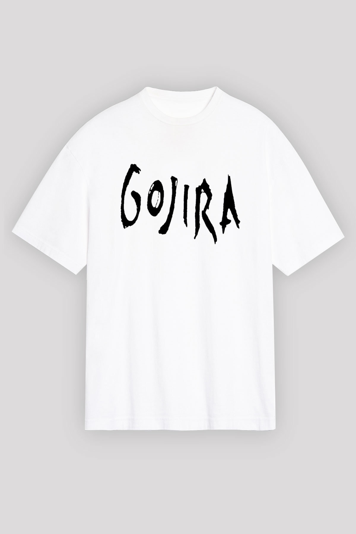 Gojira Beyaz Unisex Oversize Tişört T-Shirt