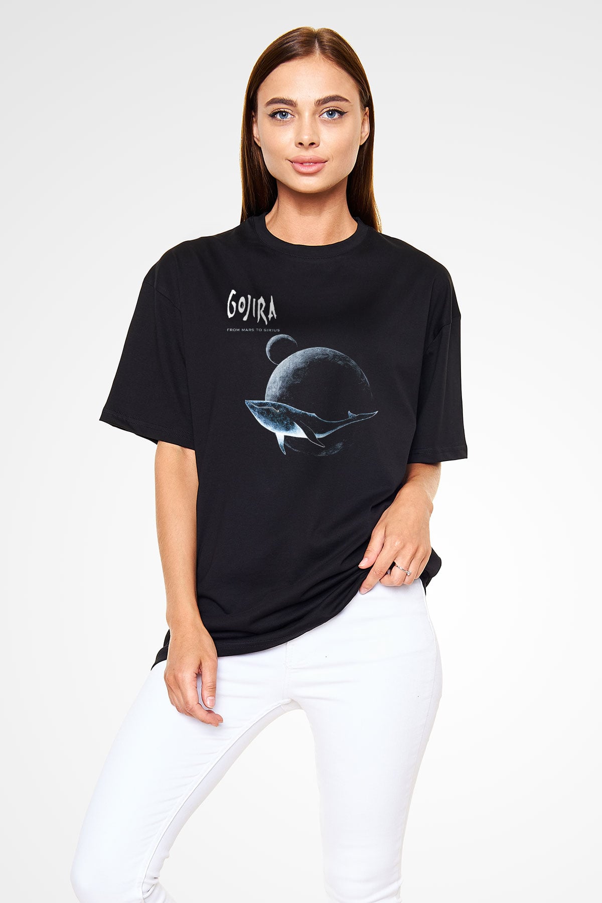 Gojira Siyah Unisex Oversize Tişört T-Shirt