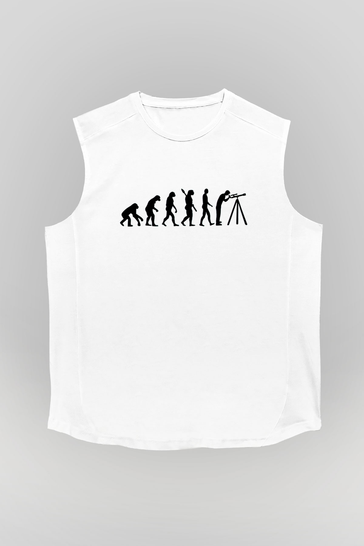 Gökbilimci Beyaz Unisex Kolsuz Tişört