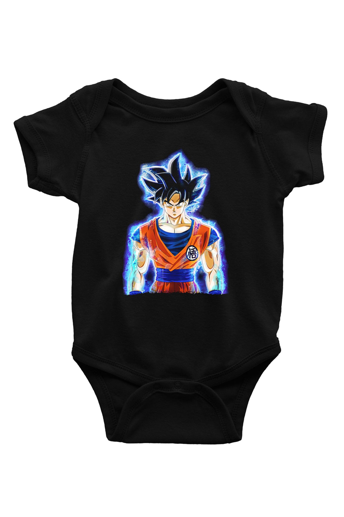 Goku Baskılı Unisex Siyah Bebek Body - Zıbın