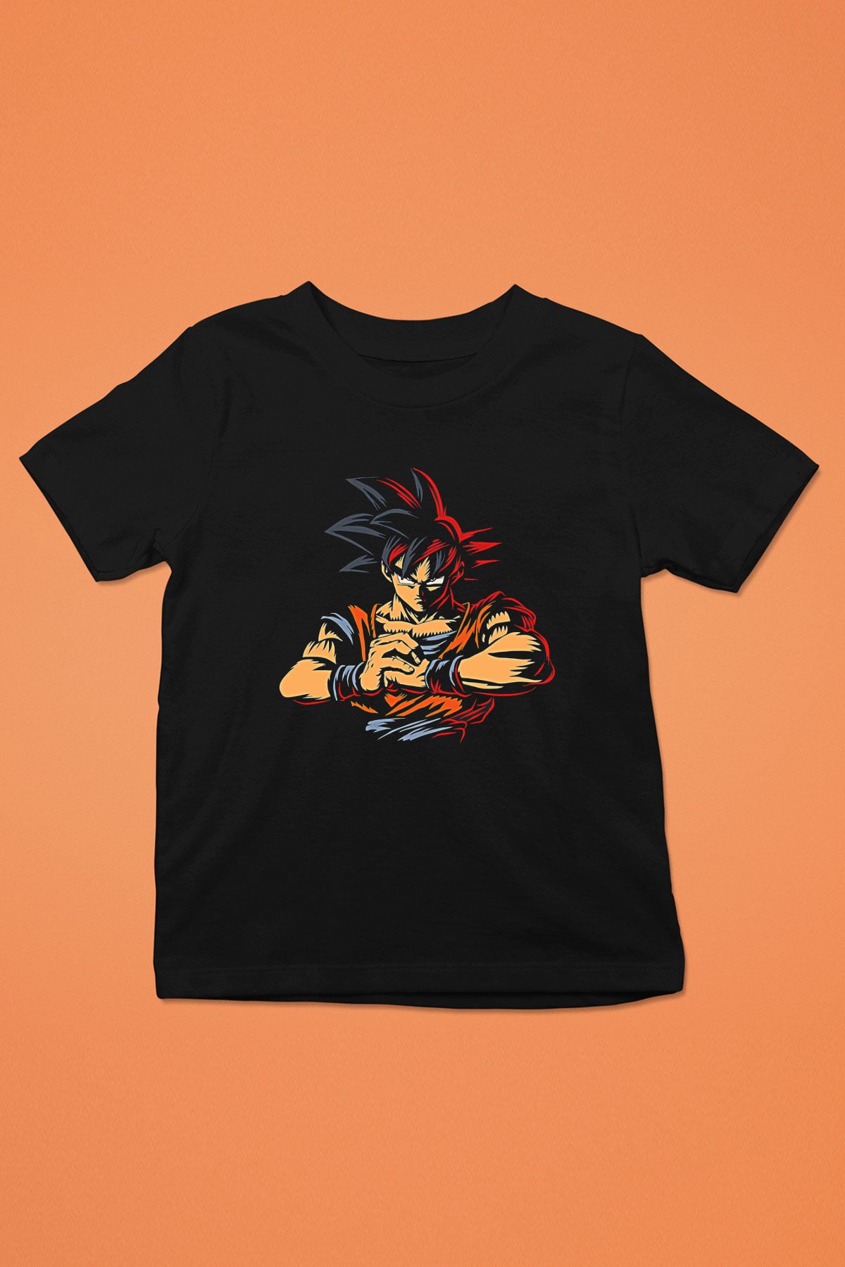 Goku Baskılı Unisex Siyah Çocuk Tişört - Tshirt