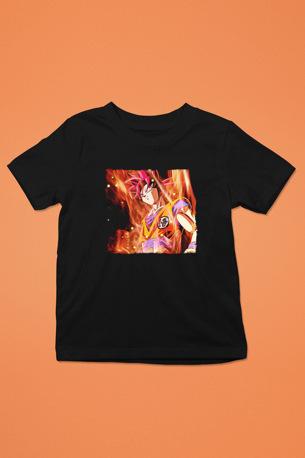 Goku Baskılı Unisex Siyah Çocuk Tişört - Tshirt