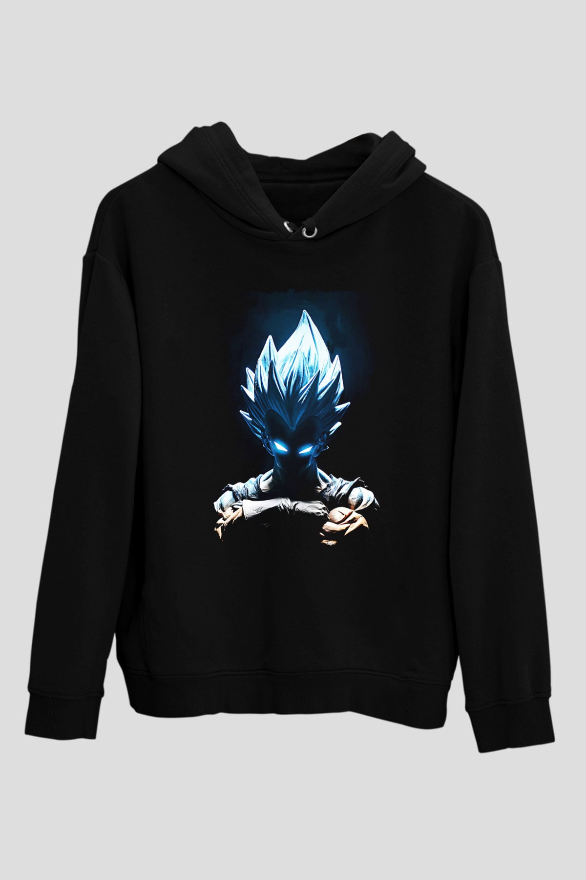 Goku Baskılı Unisex Siyah Hoodie