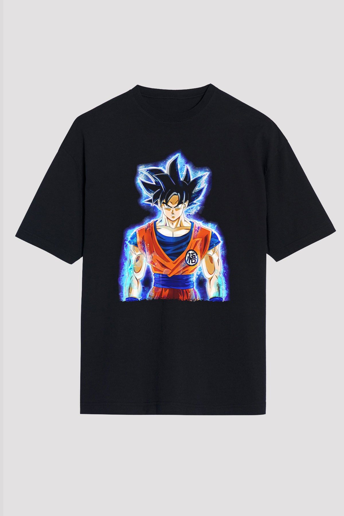 Goku Baskılı Unisex Siyah Oversize Tişört - Tshirt