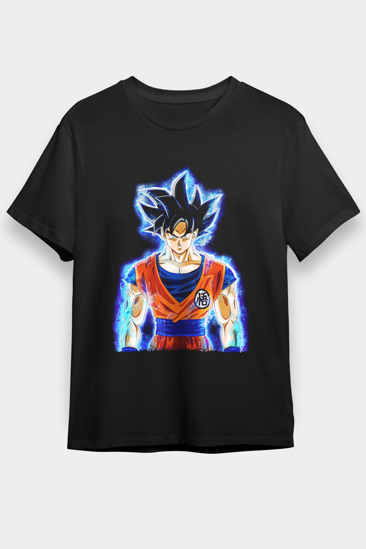 Goku Baskılı Unisex Siyah Tişört - Tshirt