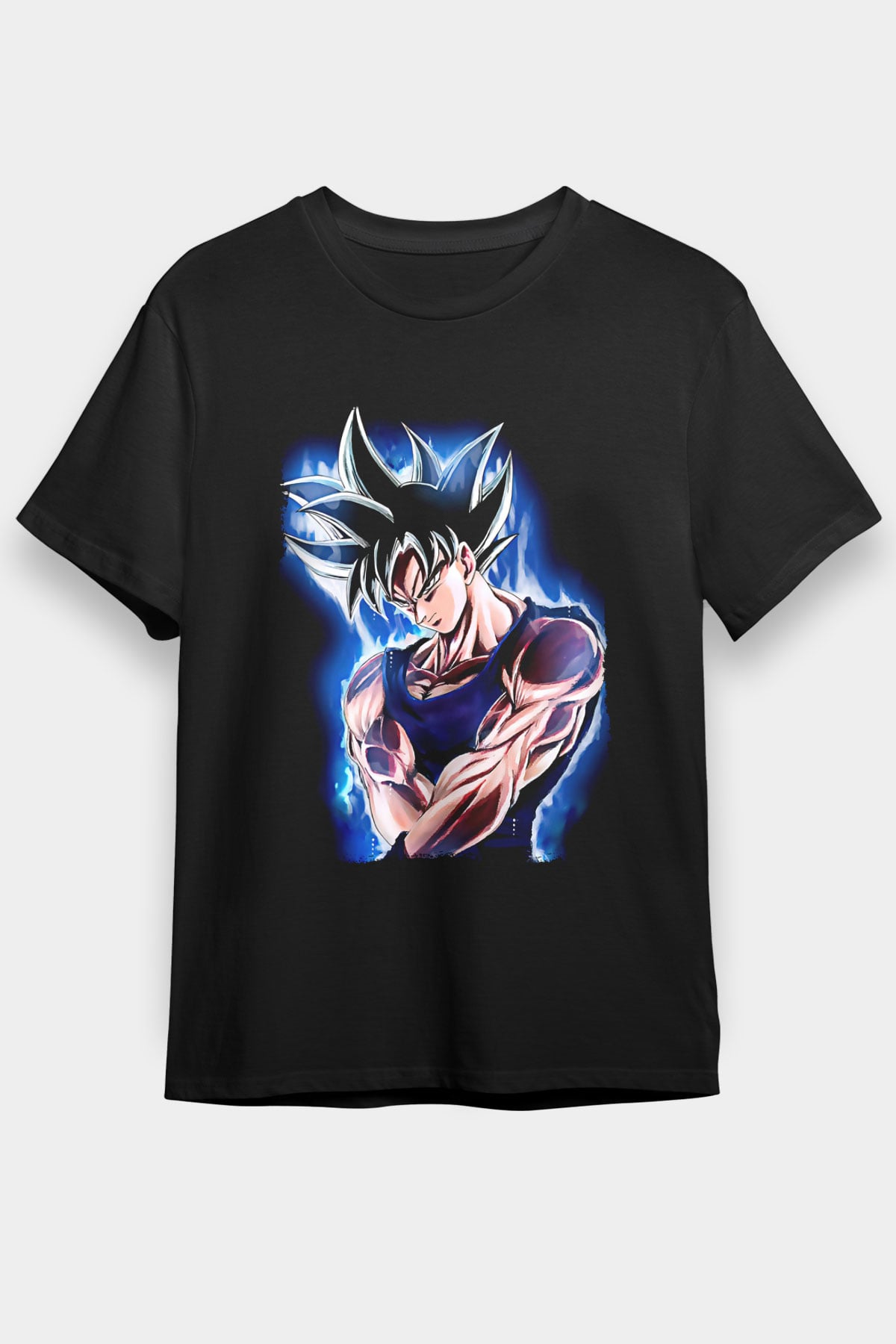 Goku Baskılı Unisex Siyah Tişört - Tshirt