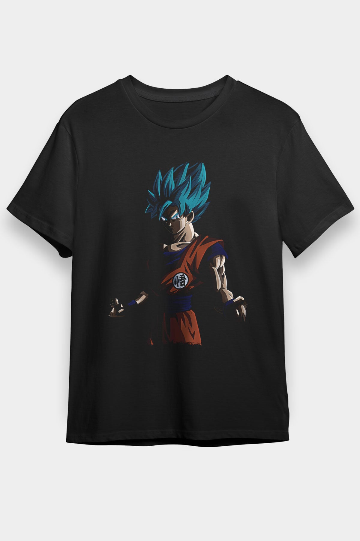 Goku Baskılı Unisex Siyah Tişört - Tshirt