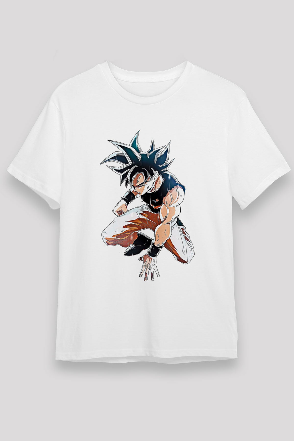 Goku Unisex Baskılı Beyaz Tişört - Tshirt