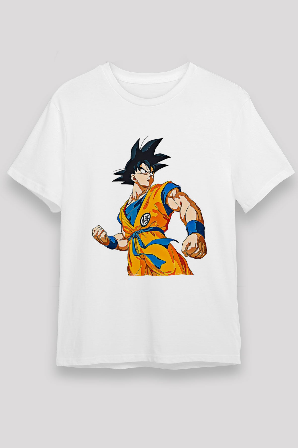 Goku Unisex Baskılı Beyaz Tişört - Tshirt