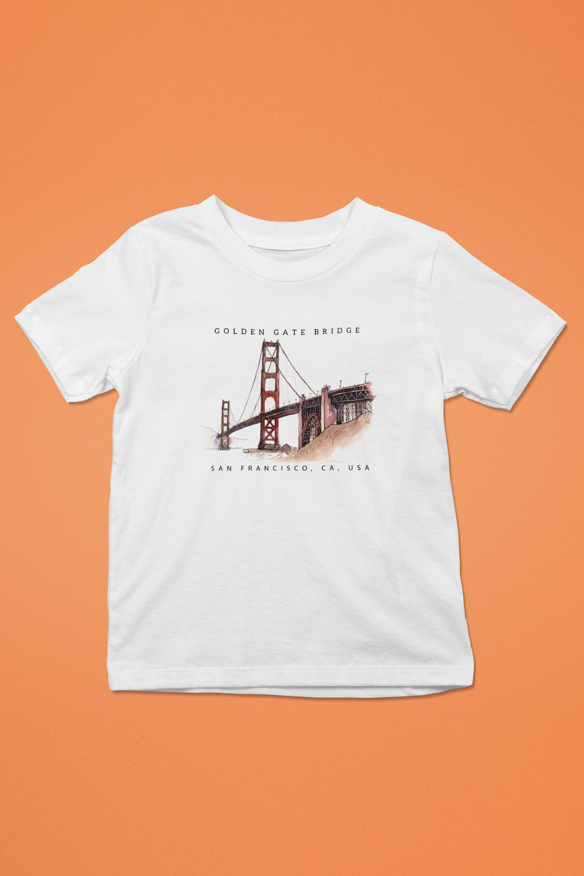 Golden Gate Bridge Beyaz Unisex Çocuk Tişört