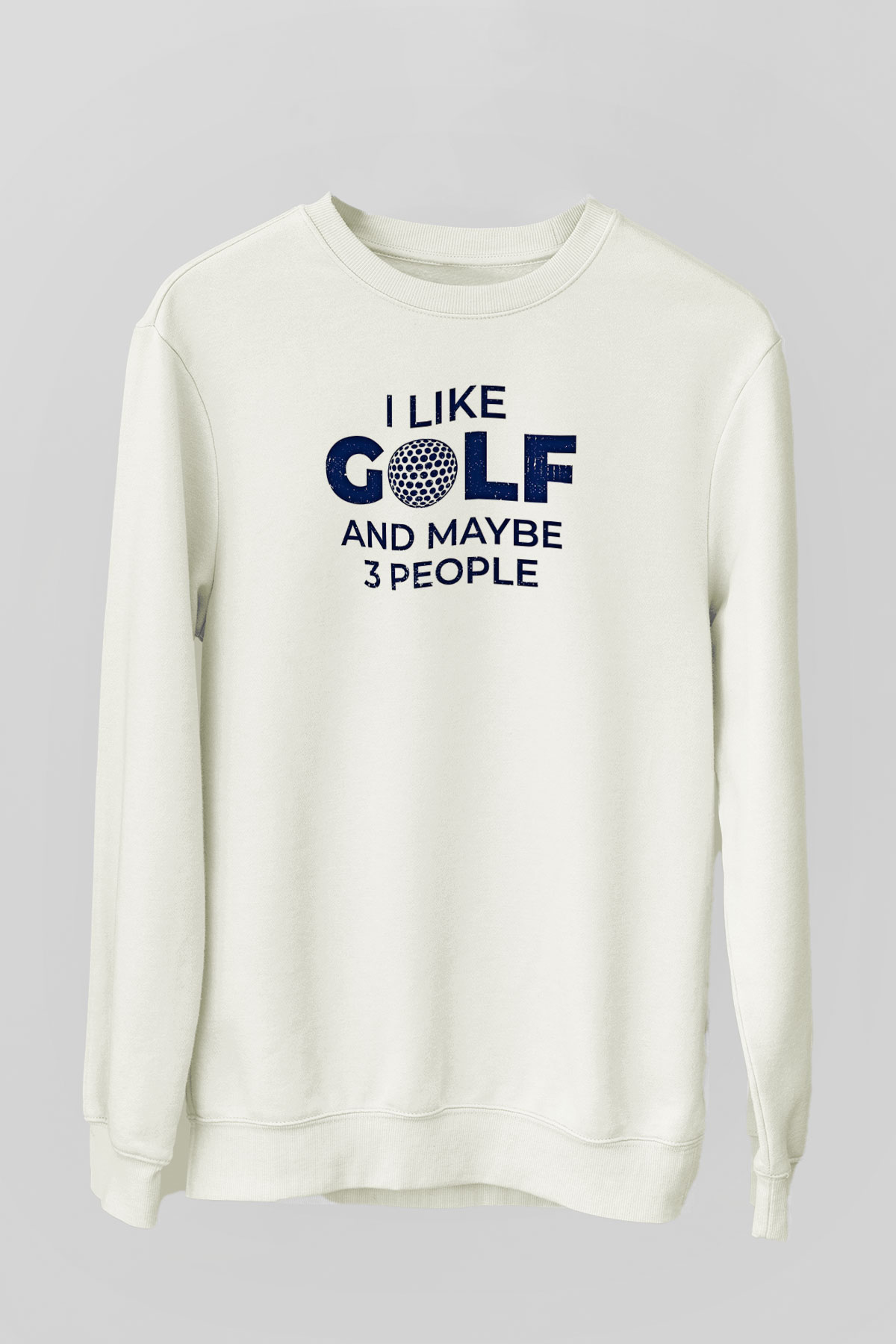 Golf Baskılı Unisex Ekru Sweatshirt
