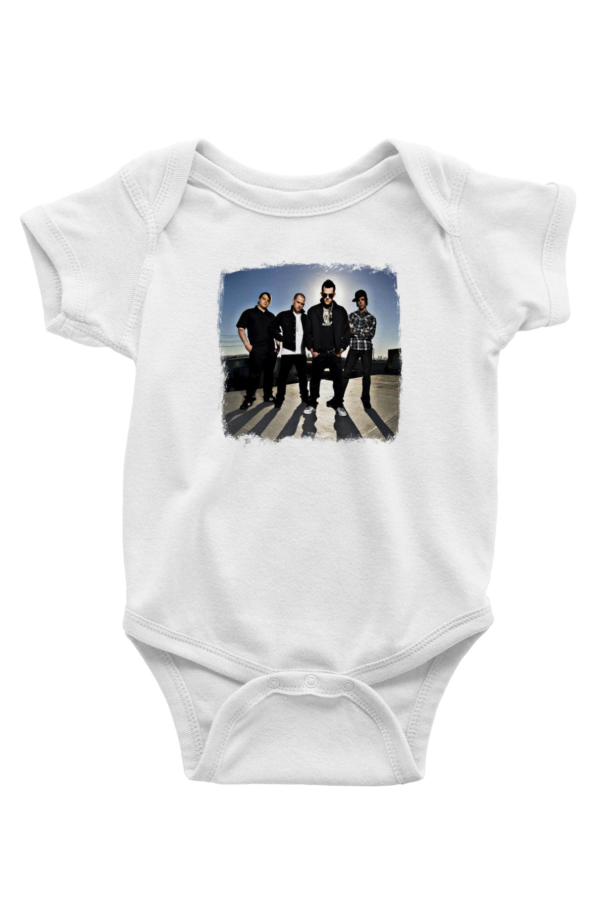 Good Charlotte Baskılı Unisex Beyaz Bebek Body - Zıbın