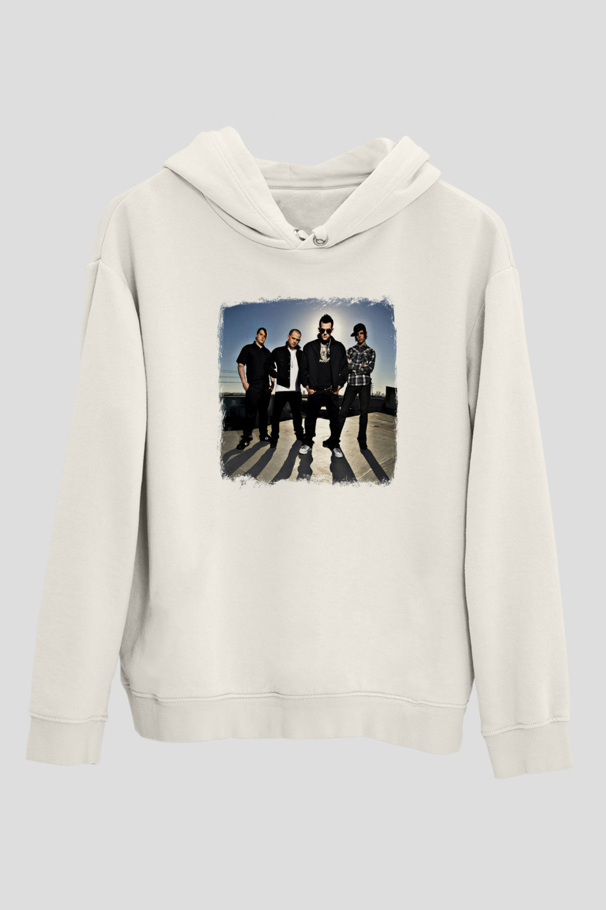 Good Charlotte Baskılı Unisex Beyaz Hoodie