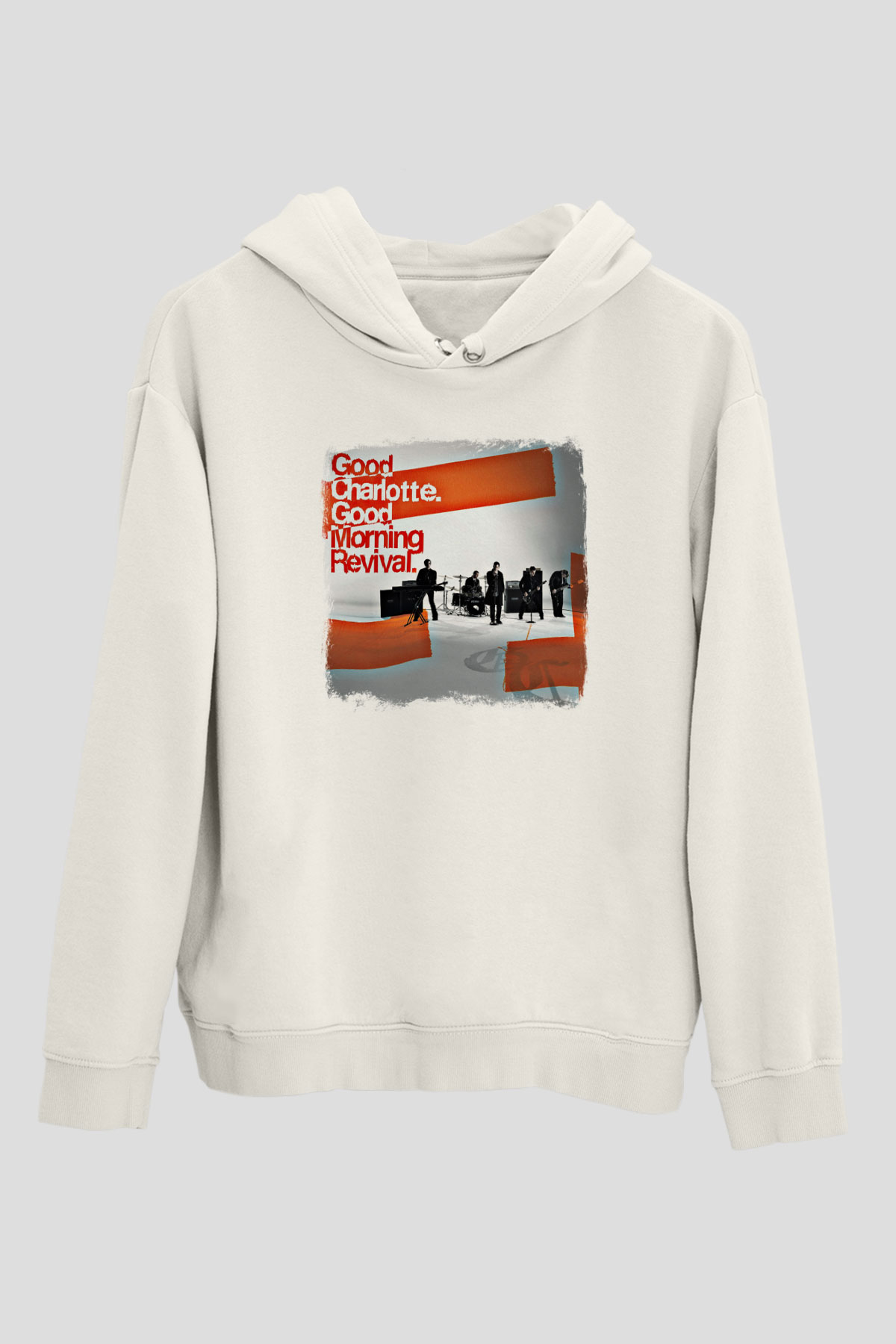 Good Charlotte Baskılı Unisex Beyaz Hoodie