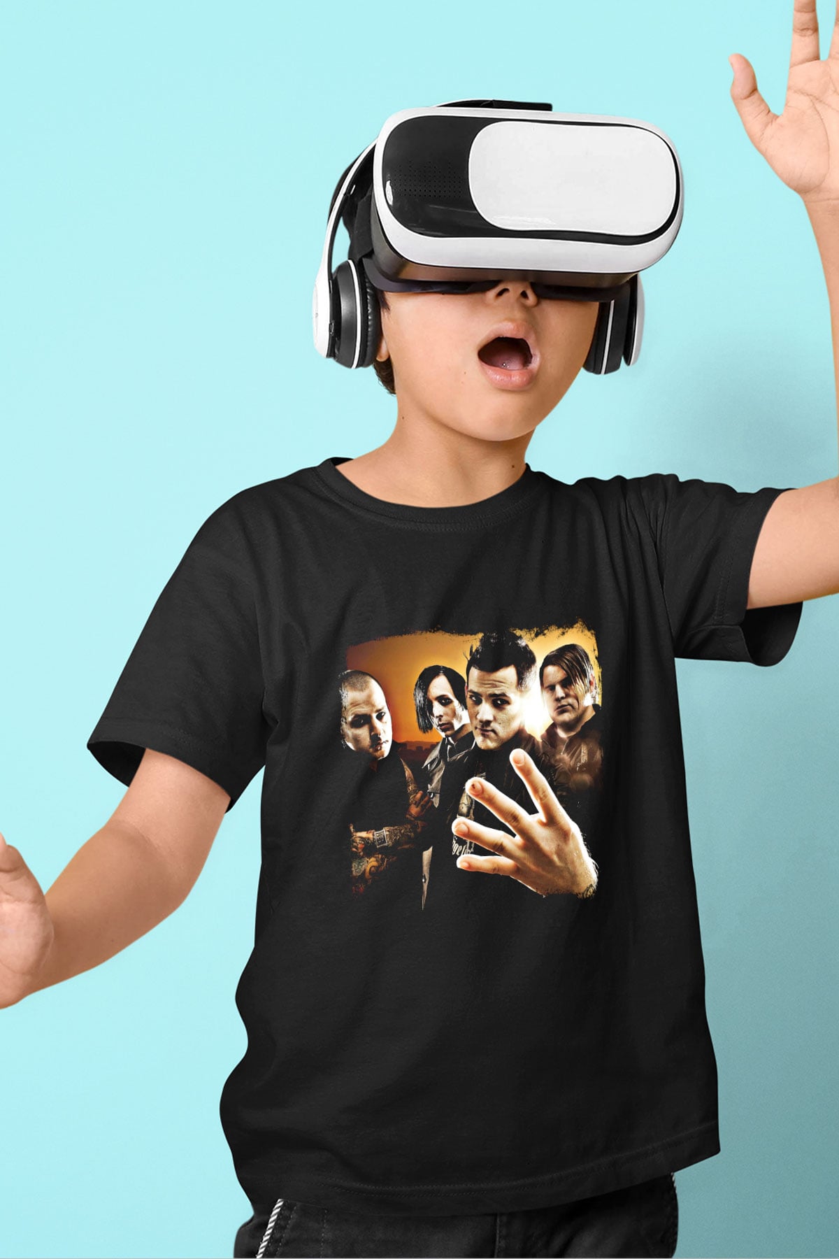 Good Charlotte Baskılı Unisex Siyah Çocuk Tişört