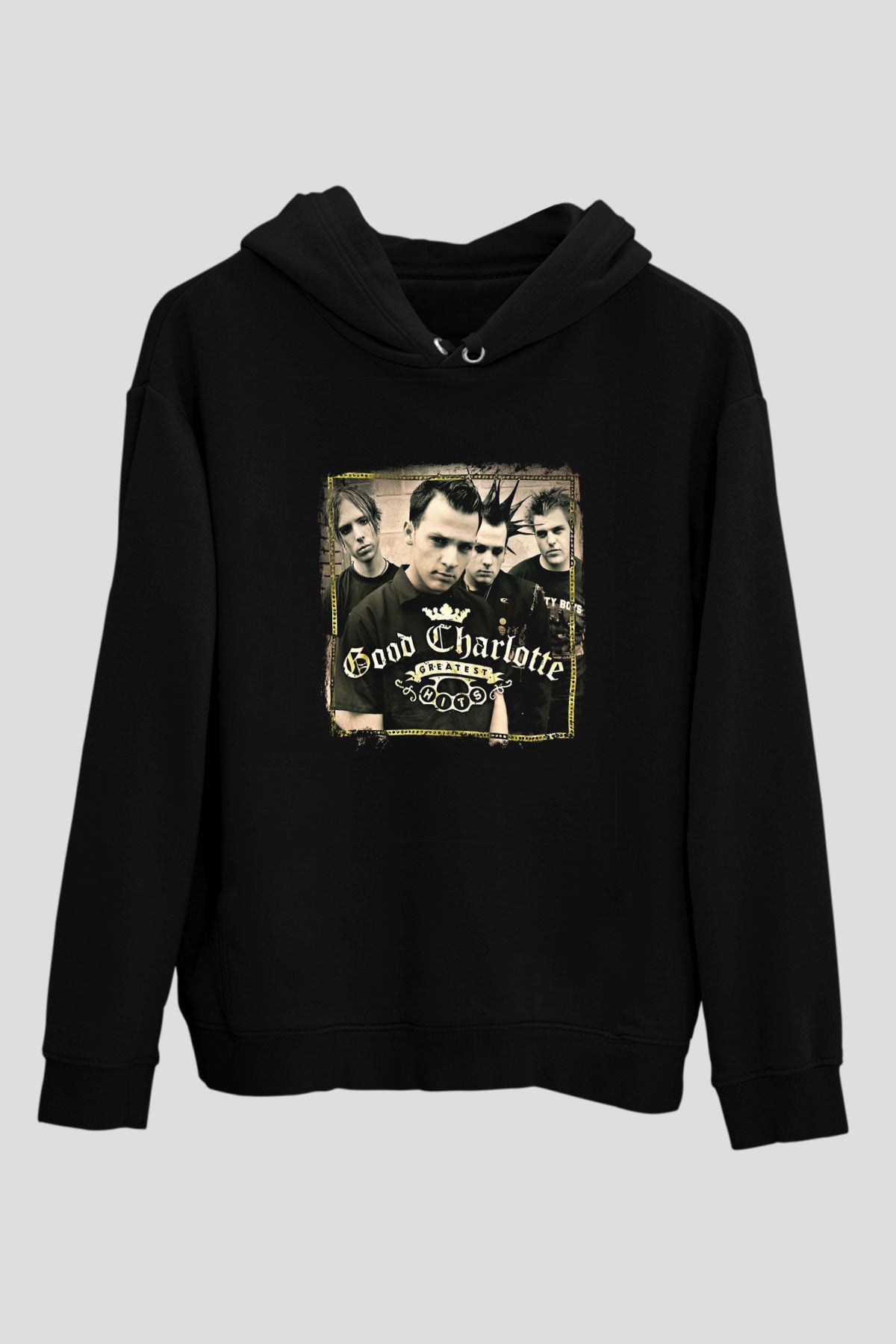 Good Charlotte Baskılı Unisex Siyah Hoodie