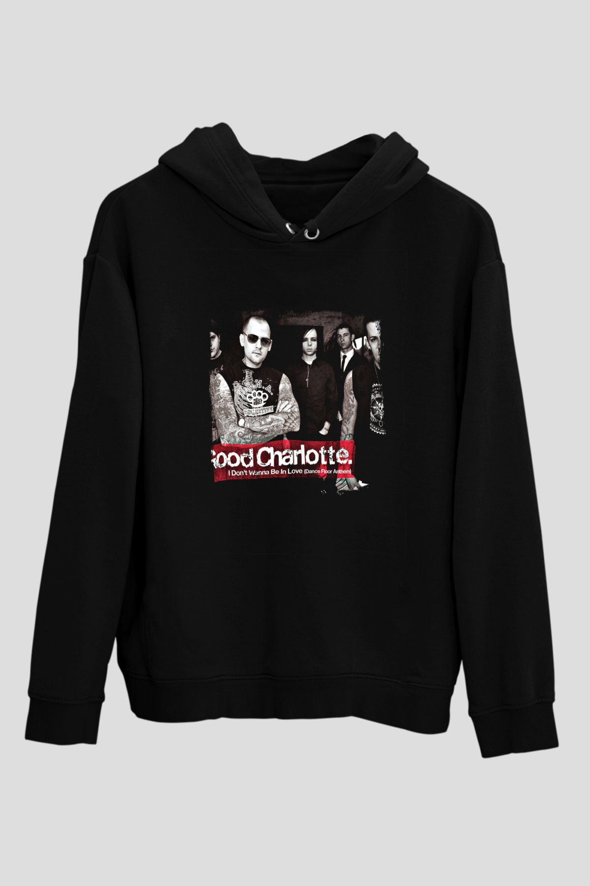 Good Charlotte Baskılı Unisex Siyah Hoodie