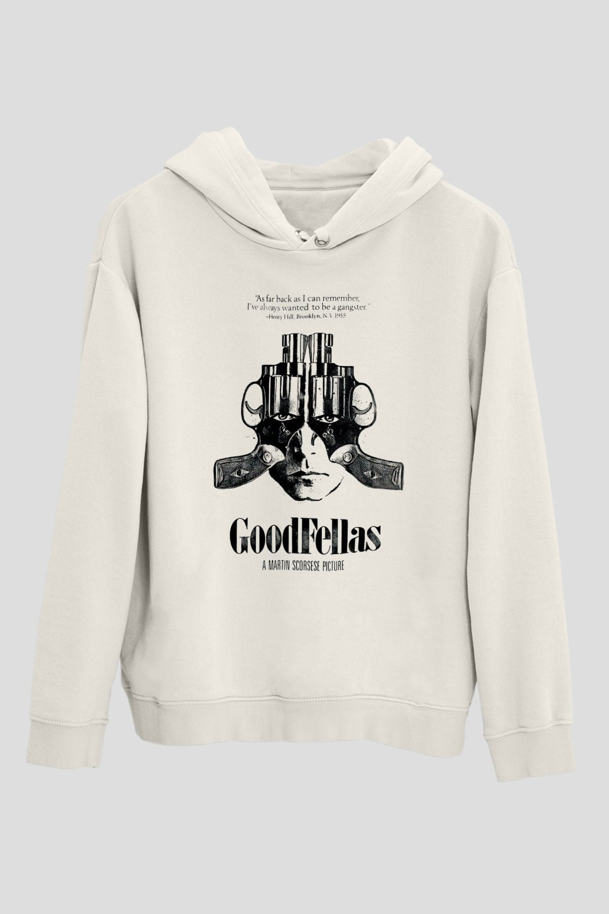 Goodfellas Baskılı Beyaz Unisex Hoodie
