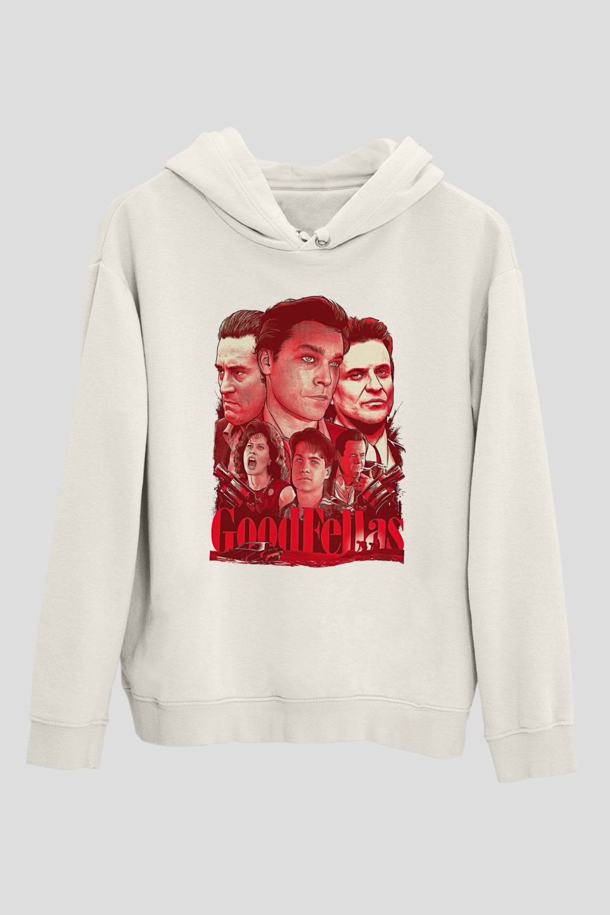 Goodfellas Baskılı Beyaz Unisex Hoodie