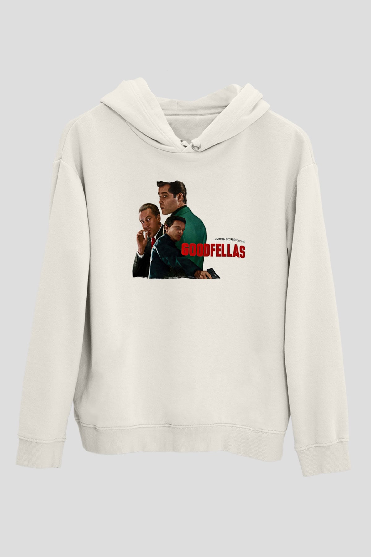 Goodfellas Baskılı Beyaz Unisex Hoodie