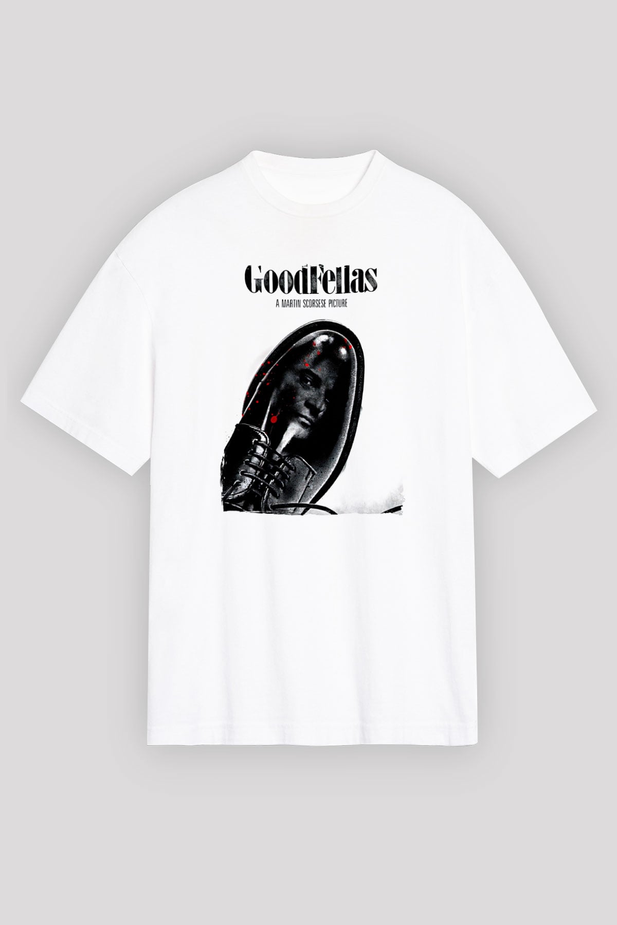 Goodfellas Baskılı Beyaz Unisex Oversize Tişört - Tshirt