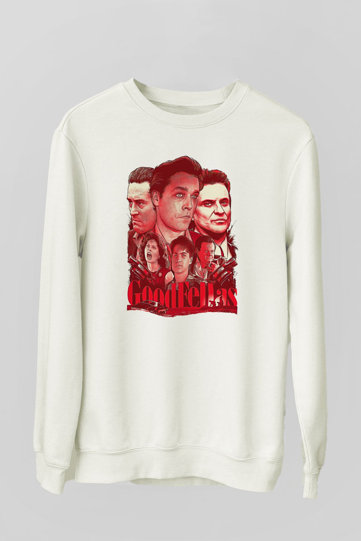 Goodfellas Baskılı Beyaz Unisex Sweatshirt