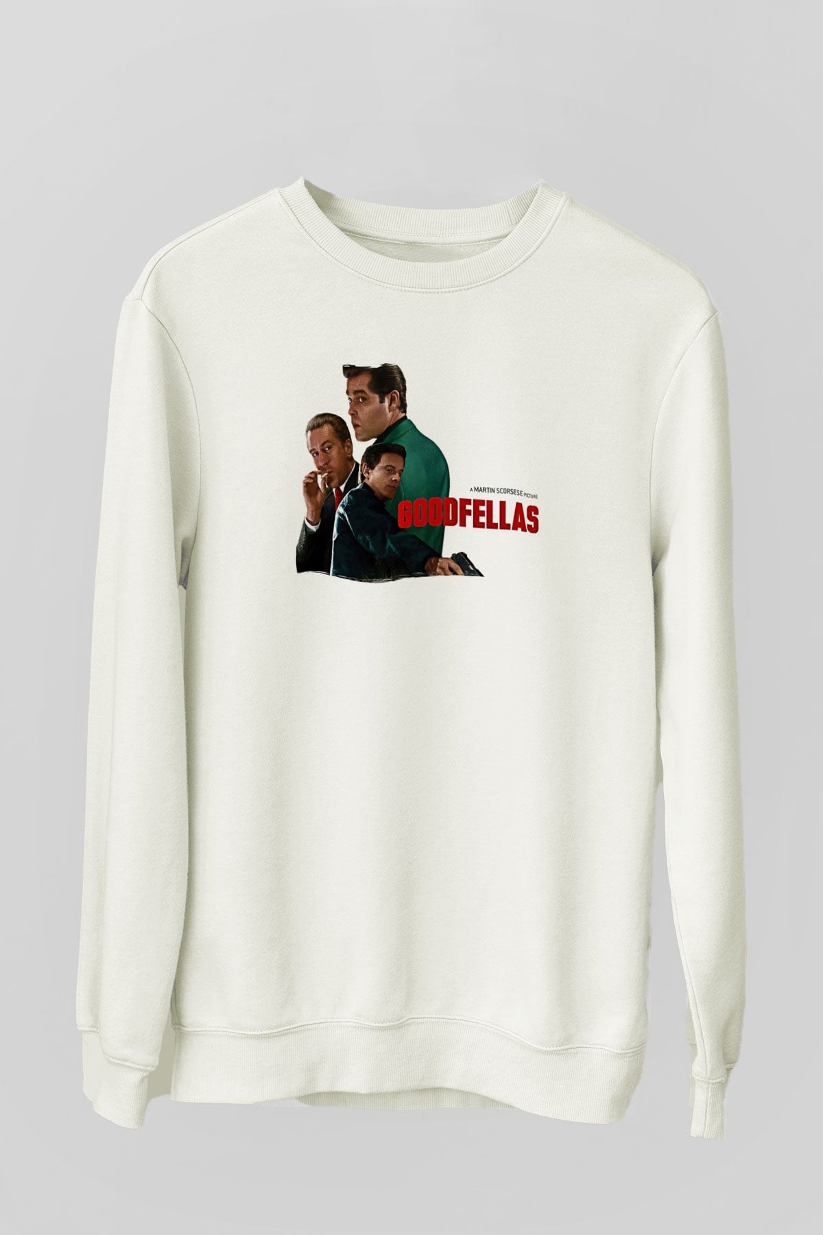 Goodfellas Baskılı Beyaz Unisex Sweatshirt
