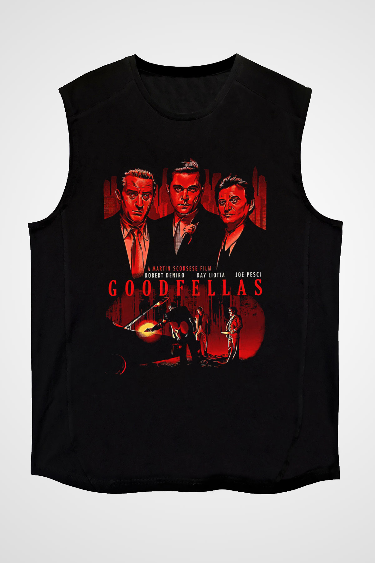 Goodfellas Baskılı Unisex Siyah Kolsuz Tişört - Tshirt