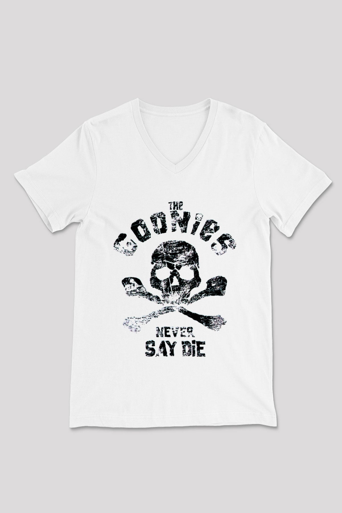 Goonies Beyaz Unisex  V Yaka Tişört