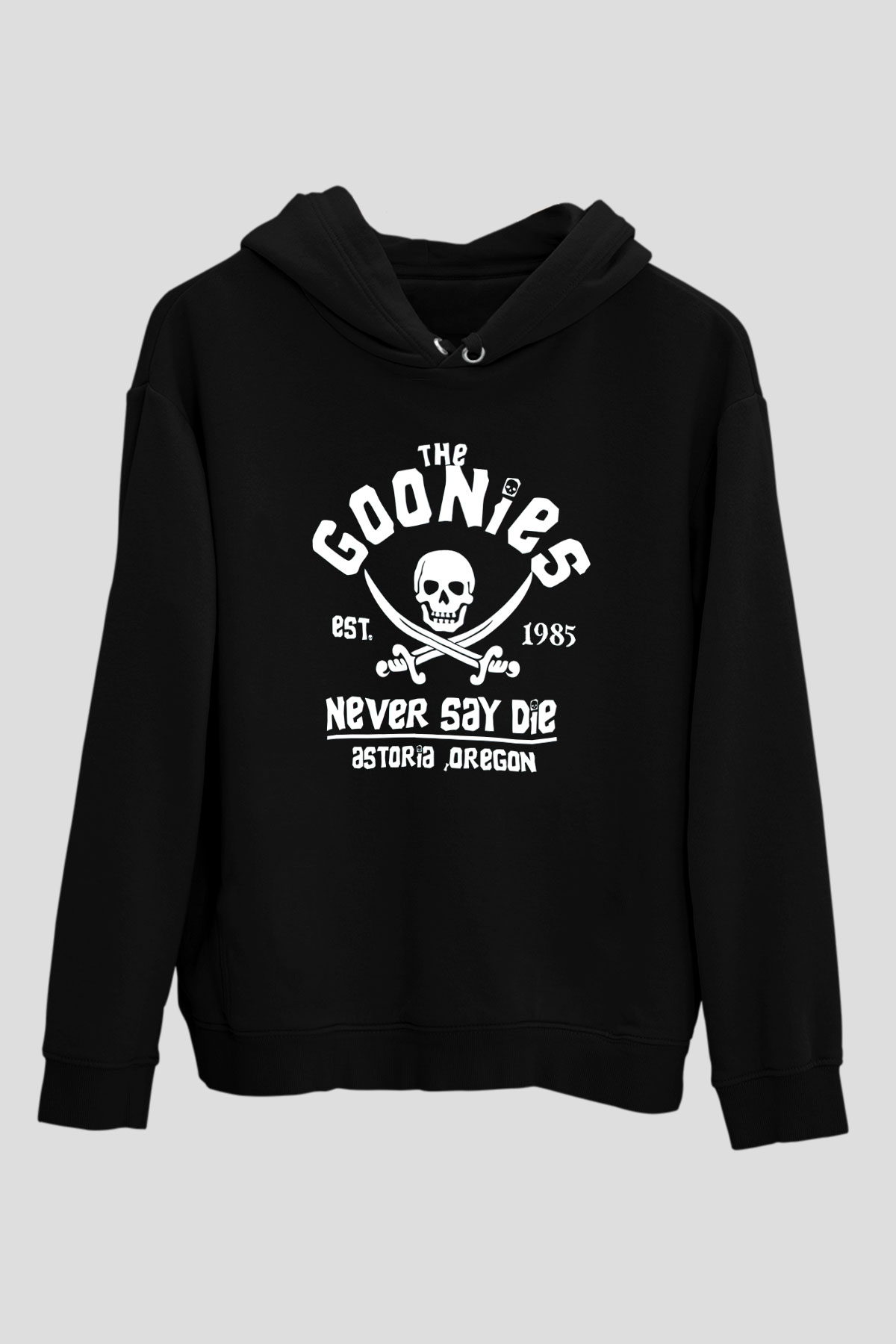 Goonies Siyah Unisex Kapüşonlu Sweatshirt