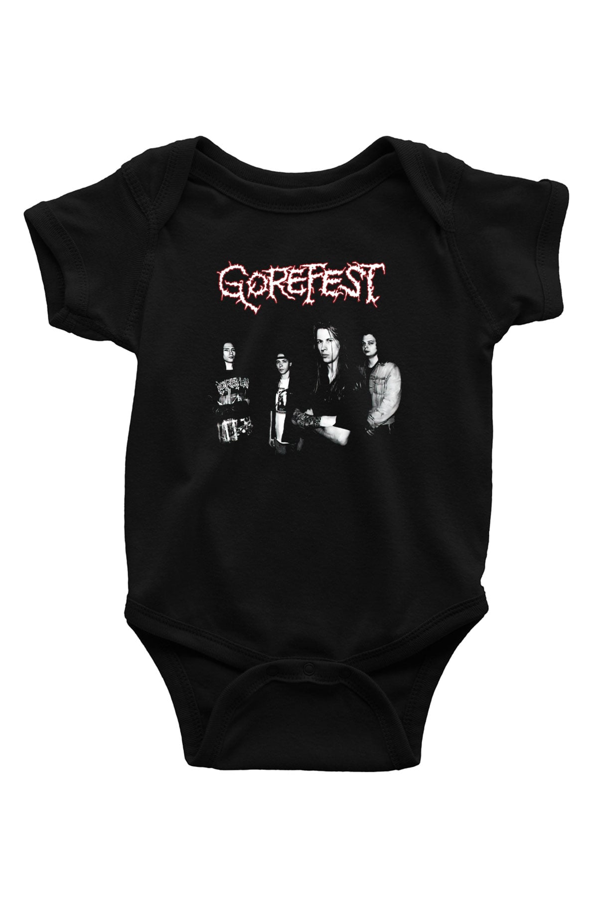 Gorefest Baskılı Siyah Bebek Body - Zıbın