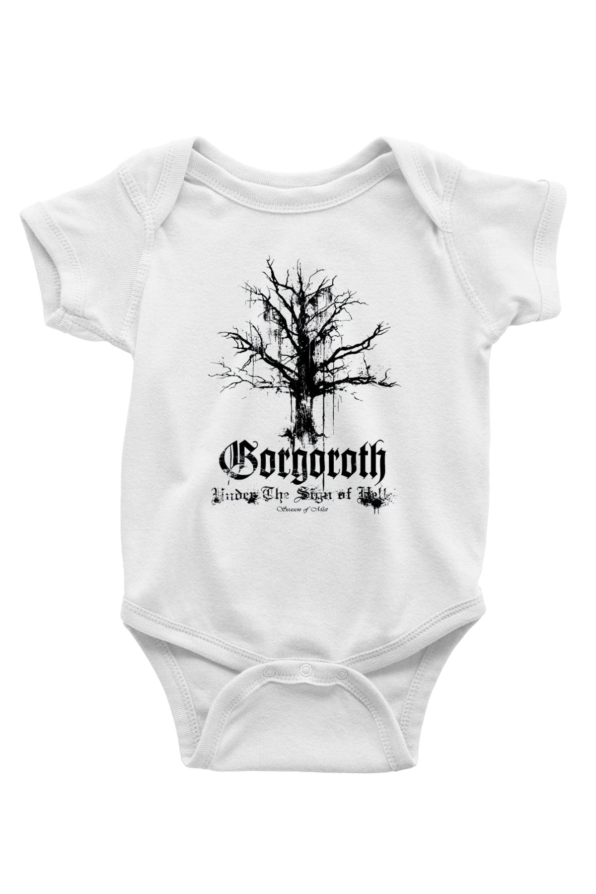 Gorgoroth Baskılı Beyaz Unisex Bebek Body - Zıbın