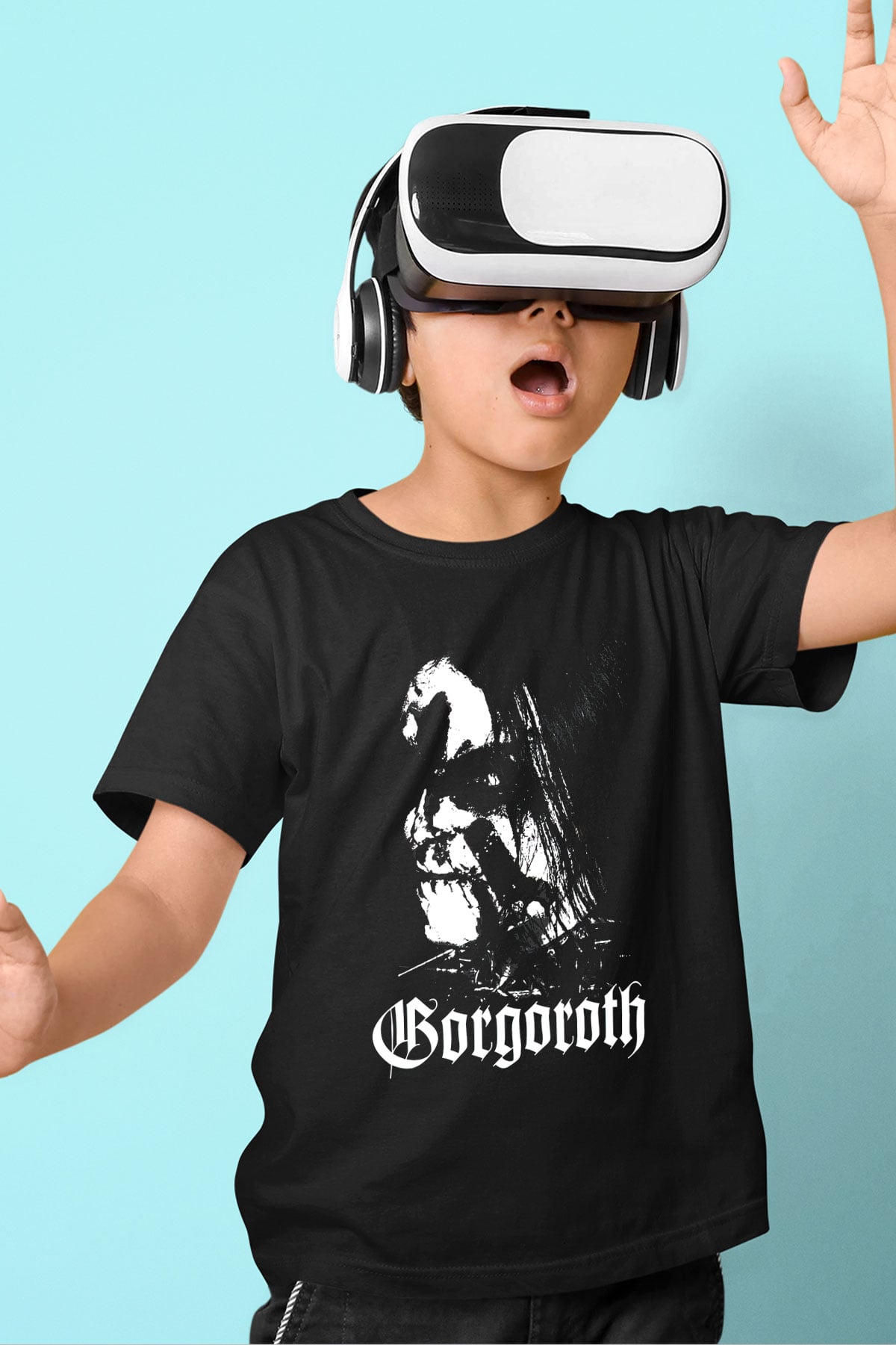 Gorgoroth Baskılı Siyah Unisex Çocuk Tişört